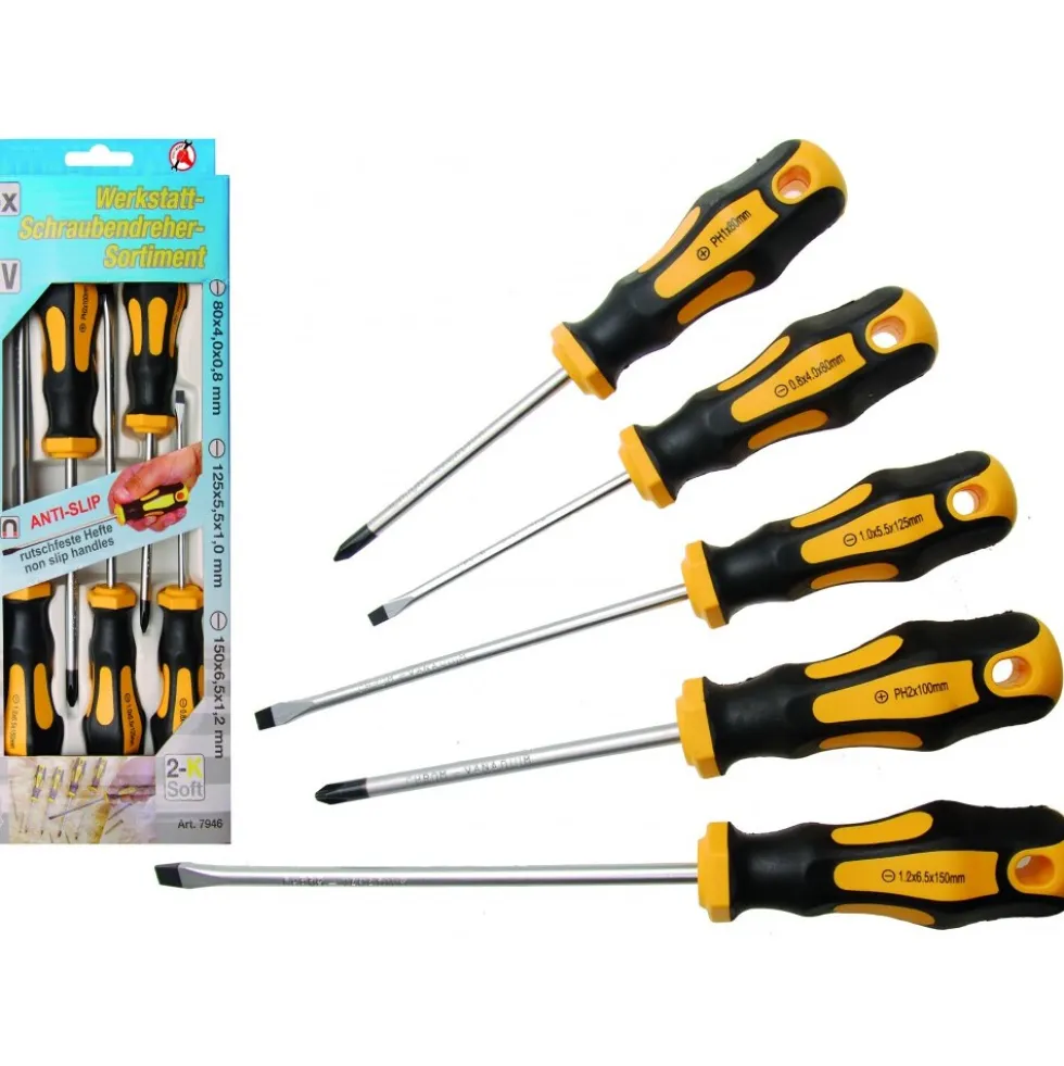 Werkstatt-Schraubendreher-Set 5-teilig, magnetisch