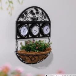 Wetterstation mit Blumenschale