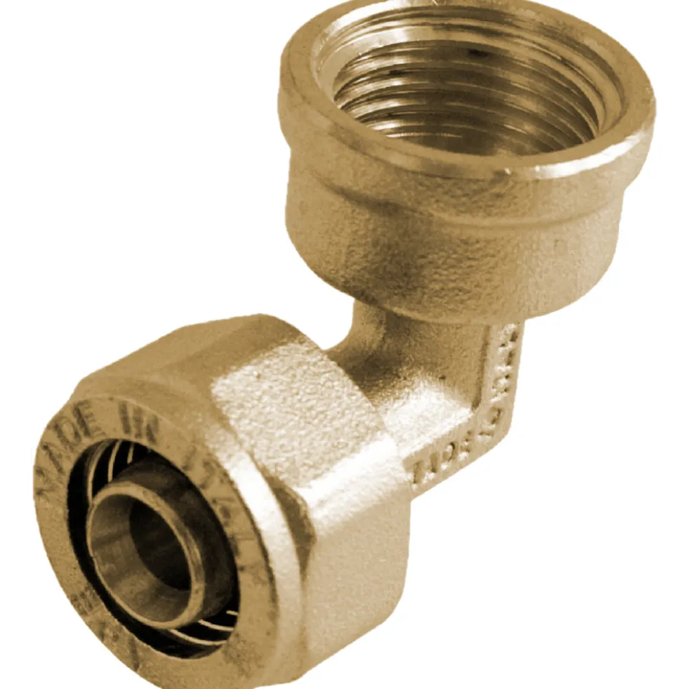 Winkel 90° für Metallverbundrohr 16 x 2 mm x ½'' Innengewinde vernickelt