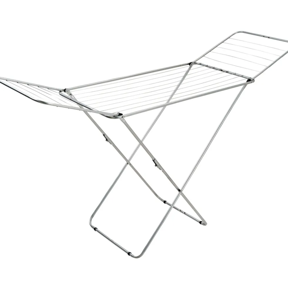 Wäscheständer 18m Metall silber 180x55x108 cm