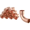10 x Bogenmuffe 90° Kupfer-Lötfitting 22 mm - Vorratspack