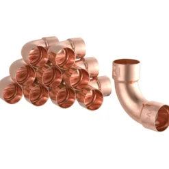 10 x Doppel-Bogenmuffe 90° Kupfer-Lötfitting 18 mm - Vorratspack