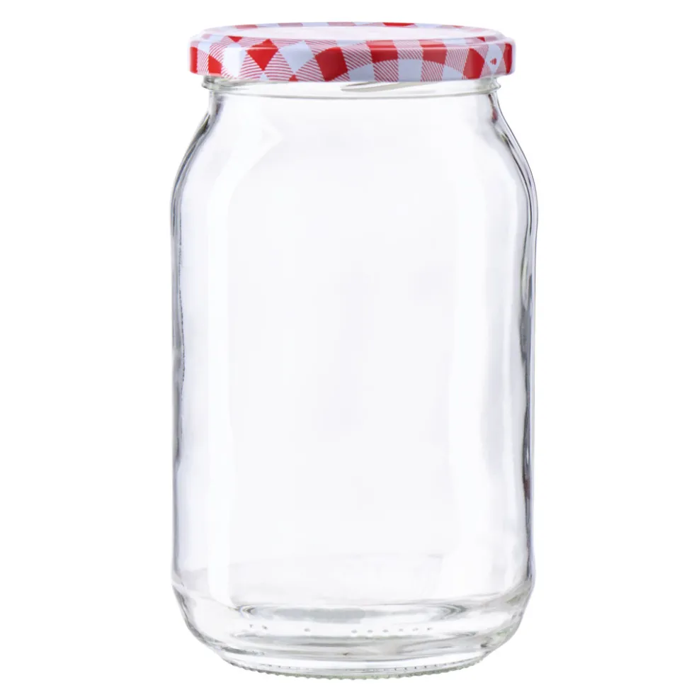 XXL-Einmachglas 900 ml Deckel rot-weiß kariert
