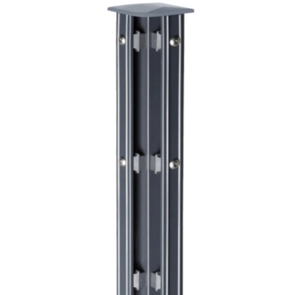 Zaun Eckpfosten Typ P-Fix 1500 mm, Zaunhöhe 1030 mm, in Anthrazit