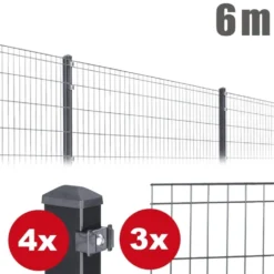 Zaunpaket MICHL ca. 1,2 m x ca. 6 m anthrazit verzinkt pulverbeschichtet