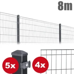 Zaunpaket MICHL ca. 1,2 m x ca. 8 m anthrazit verzinkt pulverbeschichtet