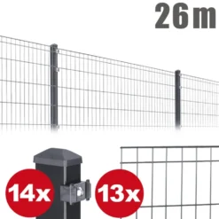 Zaunpaket MICHL ca. 0,8 m x ca. 26 m anthrazit verzinkt pulverbeschichtet