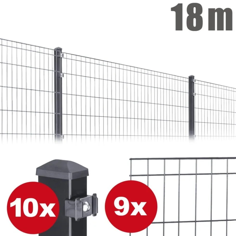 Zaunpaket MICHL ca. 1,0 m x ca. 18 m anthrazit verzinkt pulverbeschichtet