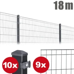 Zaunpaket MICHL ca. 0,8 m x ca. 18 m anthrazit verzinkt pulverbeschichtet