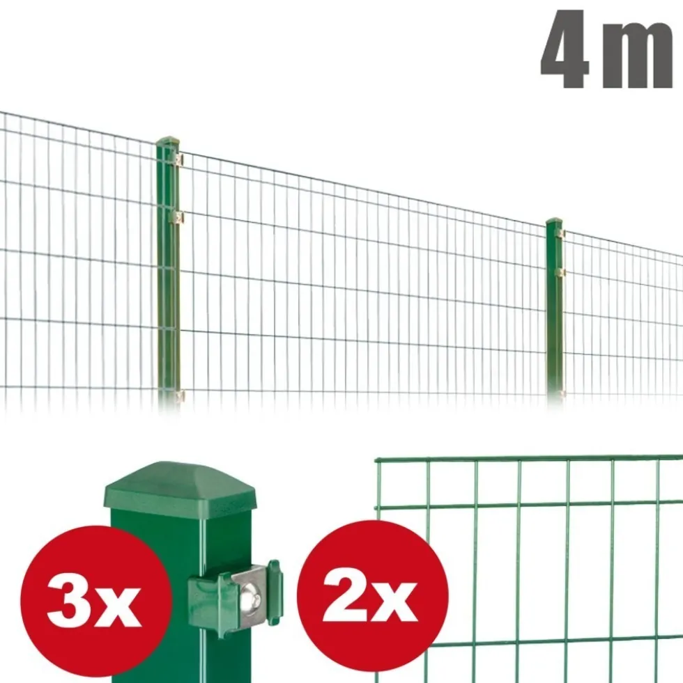 Zaunpaket MICHL ca. 1,2 m x ca. 4 m moosgrün verzinkt pulverbeschichtet