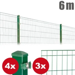 Zaunpaket MICHL ca. 0,8 m x ca. 6 m moosgrün verzinkt pulverbeschichtet