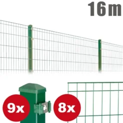 Zaunpaket MICHL ca. 0,8 m x ca. 16 m moosgrün verzinkt pulverbeschichtet