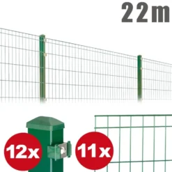 Zaunpaket MICHL ca. 1,0 m x ca. 22 m moosgrün verzinkt pulverbeschichtet