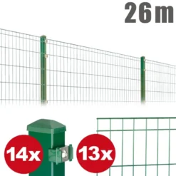 Zaunpaket MICHL ca. 0,8 m x ca. 26 m moosgrün verzinkt pulverbeschichtet