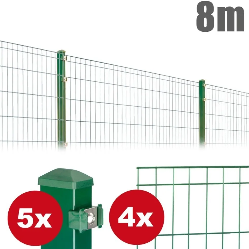 Zaunpaket MICHL ca. 1,2 m x 8 m moosgrün verzinkt pulverbeschichtet