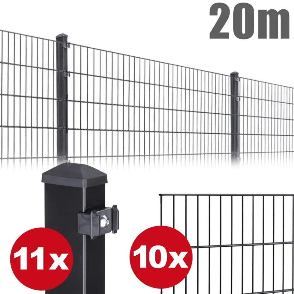 Zaunpaket PICO ca. 0,8 m x ca. 20 m anthrazit verzinkt pulverbeschichtet