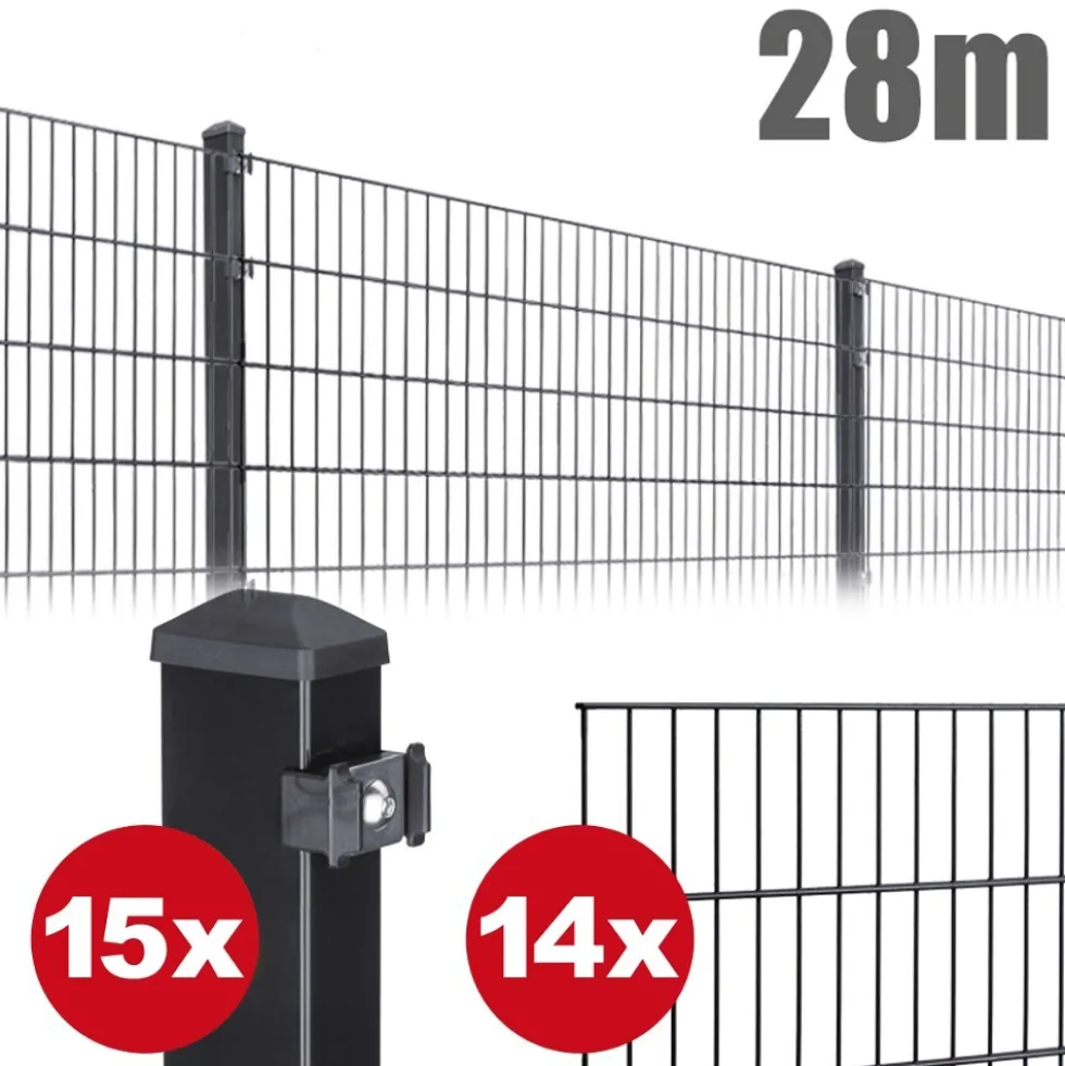 Zaunpaket PICO ca. 1,2 m x ca. 28 m anthrazit verzinkt pulverbeschichtet