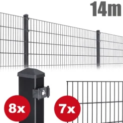 Zaunpaket PICO ca. 0,8 m xca. 14 m anthrazit verzinkt pulverbeschichtet