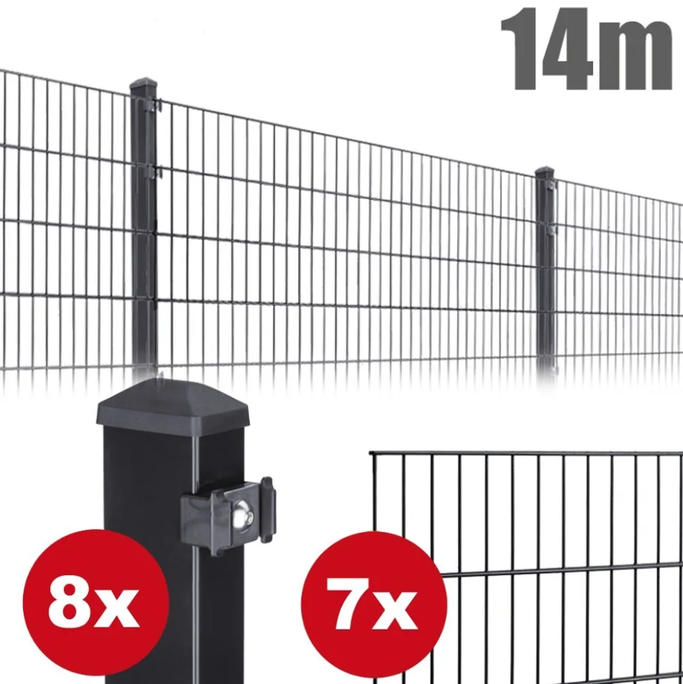 Zaunpaket PICO ca. 0,8 m xca. 14 m anthrazit verzinkt pulverbeschichtet