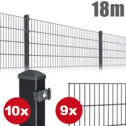 Zaunpaket PICO ca. 0,8 m x 18 m anthrazit verzinkt pulverbeschichtet