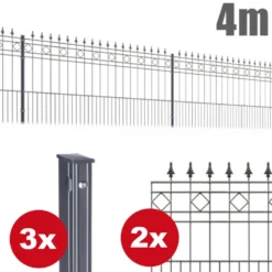 Zaunpaket RIMINI ca. 4 m x 0,9 m in Anthrazit