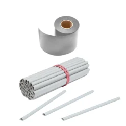 Zaun Sichtschutz und Windschutz A1-Blickdicht 1 Rolle, 19 cm Breit in Weißaluminium