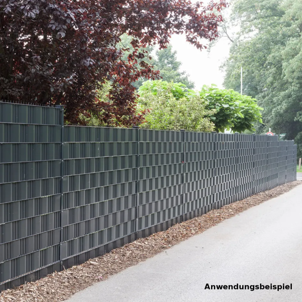 Zaun Sichtschutz und Windschutz A1-Blickdicht 1 Rolle mit Klemmschienen