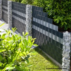 Zaun Sichtschutz und Windschutz A1-Blickdicht 19 cm Breit grün