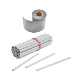 Zaun Sichtschutz und Windschutz A1-Blickdicht 2 Rollen, 19 cm Breit in Weißaluminium mit Klemmschienen