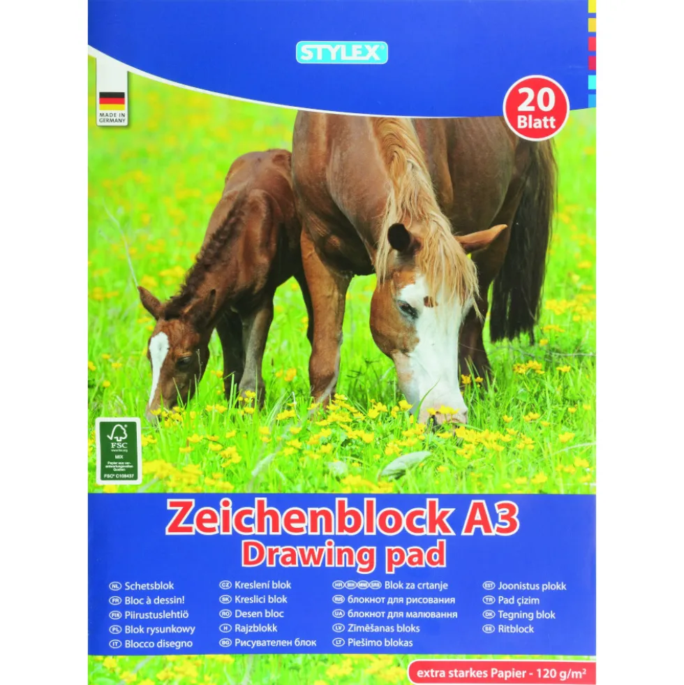 Zeichenblock A3 20 Blatt holzfrei