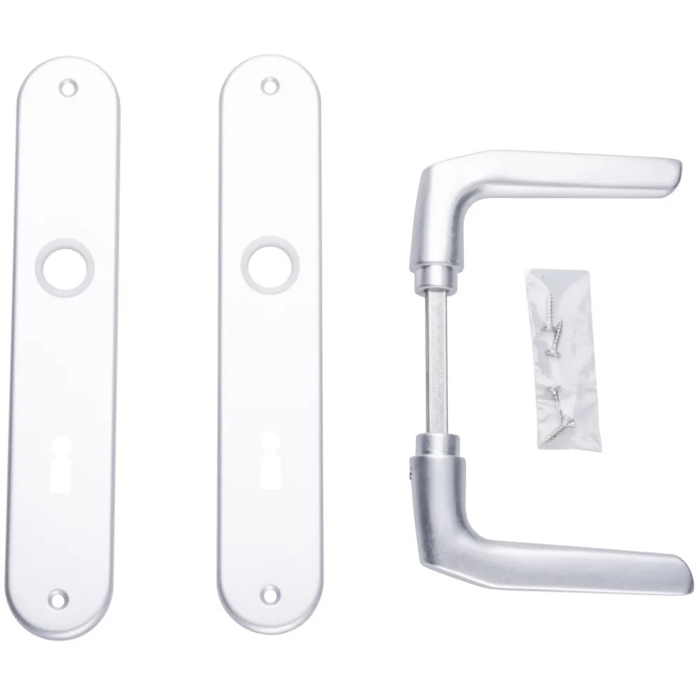 Zimmertürgarnitur 72 mm BB Aluminium mit Befestigungsschrauben