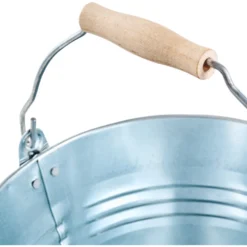 Zinkeimer 10 Liter aus Stahl mit Holzgriff