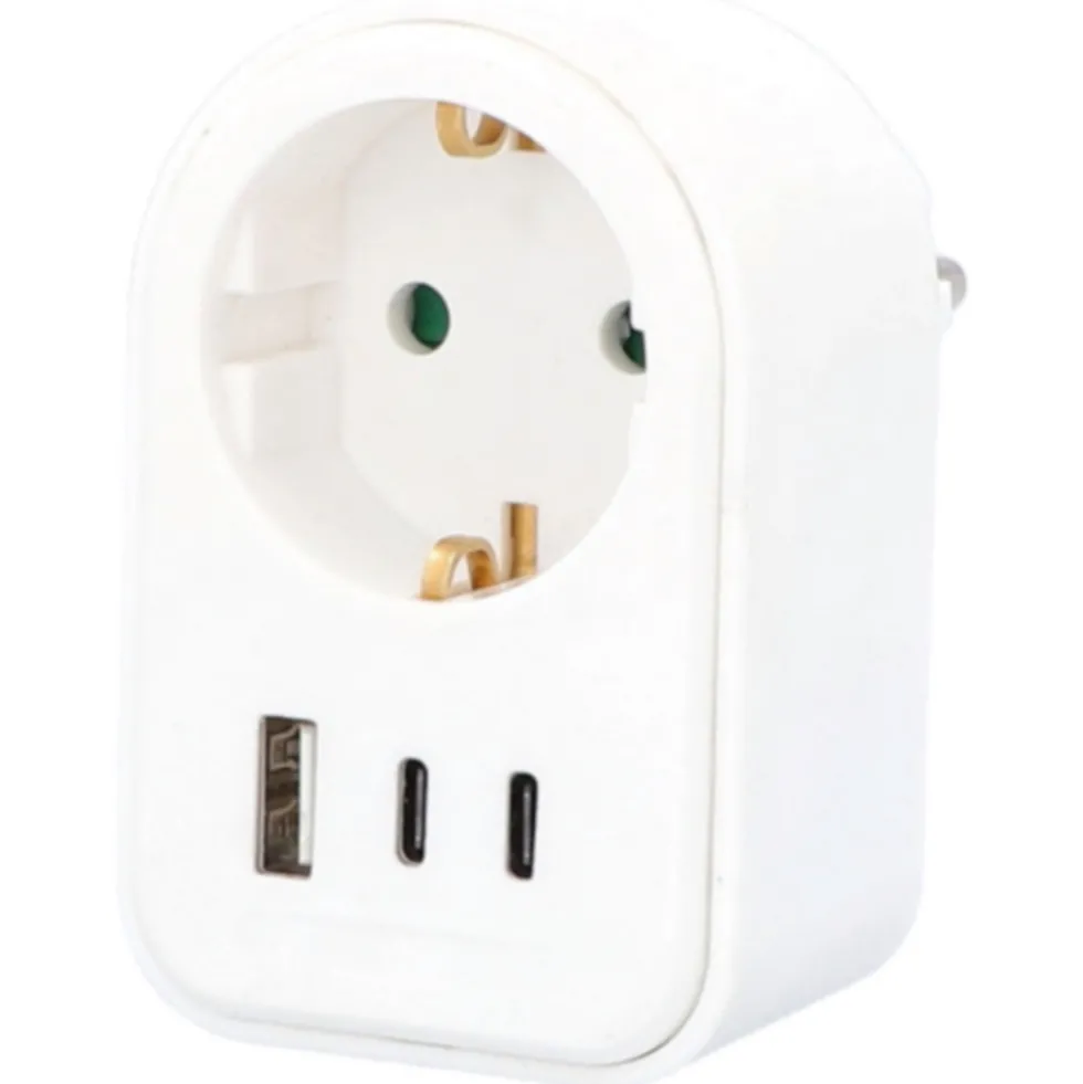 Zwischenstecker USB A+C 3,4A weiß